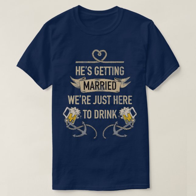 Han är Gifta sig Marskalkar Bachelor Part T Shirt (Design framsida)