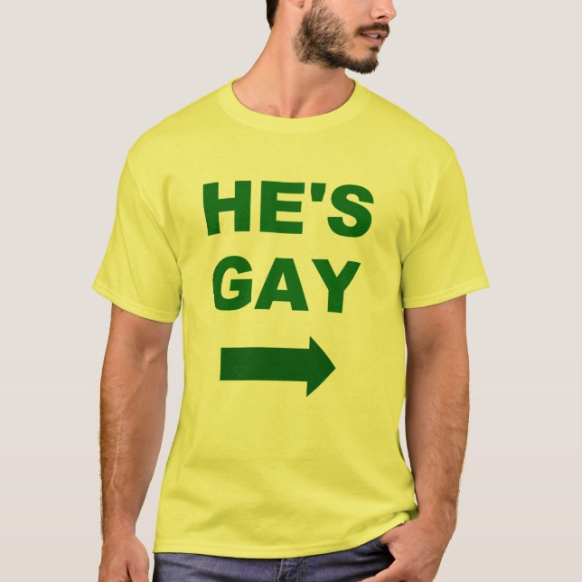 Han är glad tee shirt (Framsida)