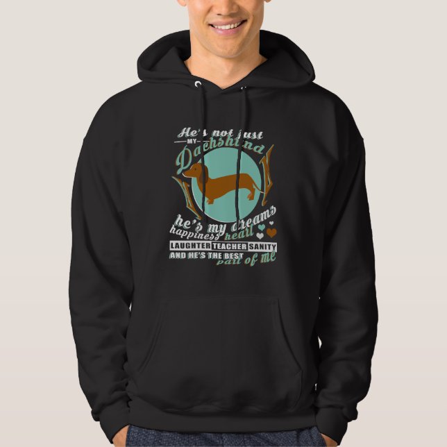 Han är inte bara min Dachshund Hoodie (Framsida)