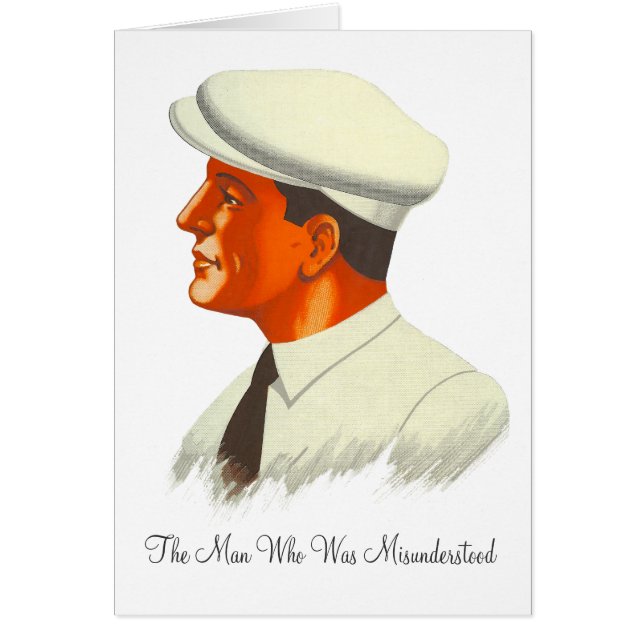 Han är inte den fåfänga, precis missförstod Retro Hälsningskort (Framsidan)