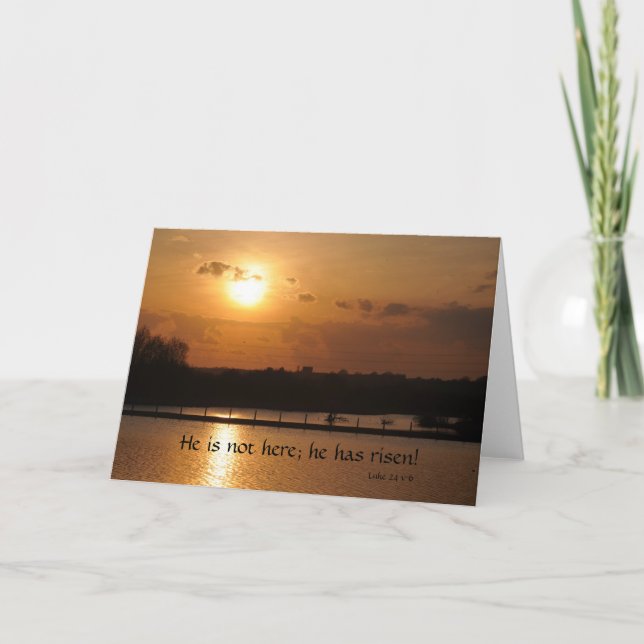Han är inte här; han är Risen | Luke 24 v 6 Helgkort (Framsida)