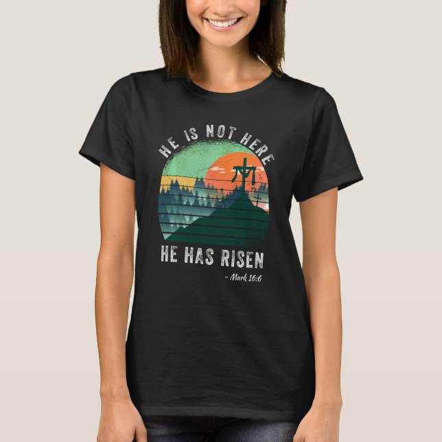 Han är inte här Jesus Kristus Kor T Shirt (Framsida)