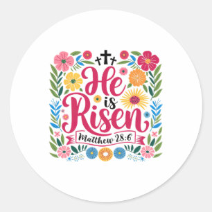 Han är Jesus Christian Glad påsk Bible Ver Runt Klistermärke