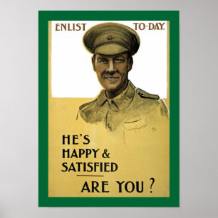 Han är Lycklig och nöjd. Poster