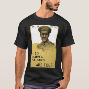 Han är lycklig, och tillfredsställd, är du? tee