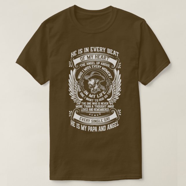 Han är min bästa värld i Pappa och ängel T Shirt (Design framsida)