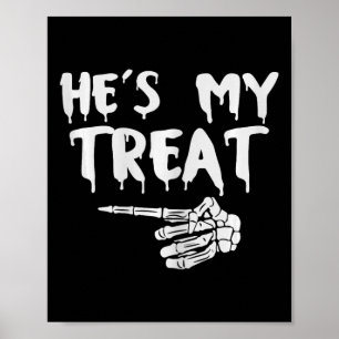 Han är min Beat Skeleton Hand Halloween Costume Co Poster