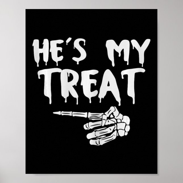 Han är min Beat Skeleton Hand Halloween Costume Co Poster (Framsidan)