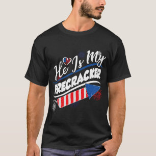 Han är min brandman 4 juli Matching Par T Shirt