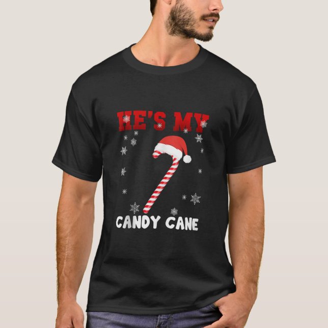 Han är min Candy cane. Hon är min Candies Matching T Shirt (Framsida)