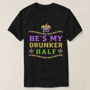 Han är min doktor, halvfin Mardi Gras Couple T Shirt