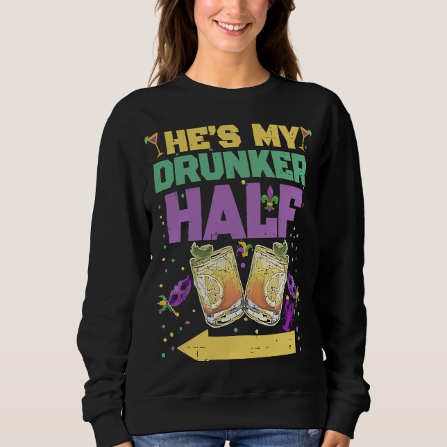 Han är min Drunker-halvan som matchar par Girlkomp T Shirt (Framsida)