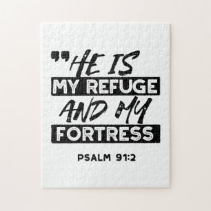 Han är min fristad och min fästning - Psalm 91:2 b Pussel