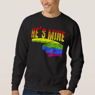 Han är min Gay Couple Matching Lgbtq Lång Ärmad Tröja