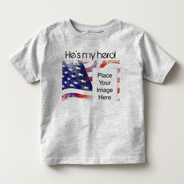 Han är min hjälte! skjorta t shirt (Framsida)