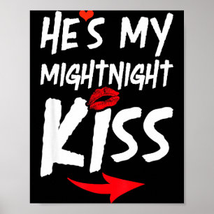 Han är min midnattkysst Gott nytt år Matchande Rol Poster