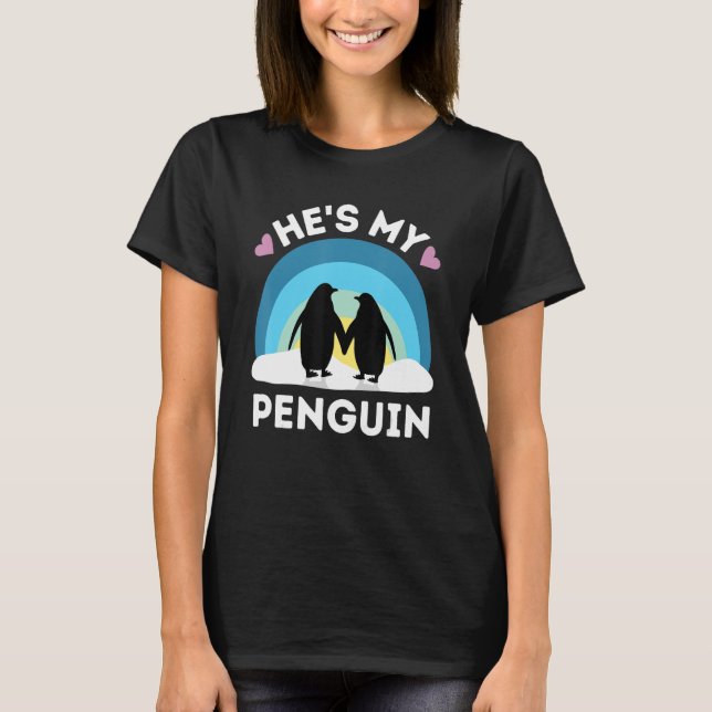 Han är min Penguin - Cute Par T Shirt (Framsida)