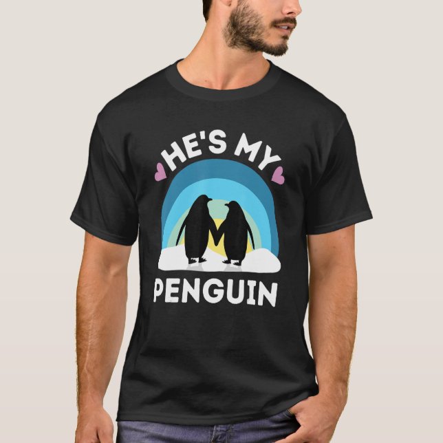 Han är min Penguin - Cute Par T Shirt (Framsida)