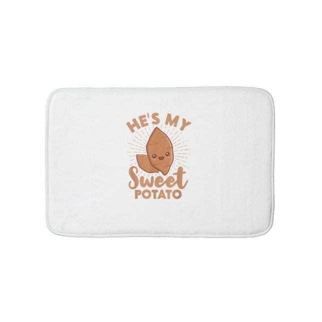 Han är min sötpotatis i Yam Thanksgiving Par Mat Badrumsmatta (Framsidan)
