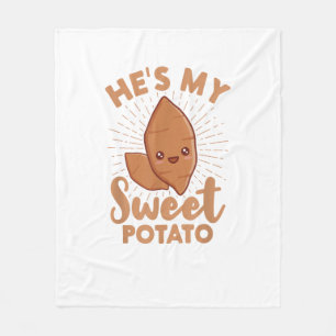 Han är min sötpotatis i Yam Thanksgiving Par Mat Fleecefilt