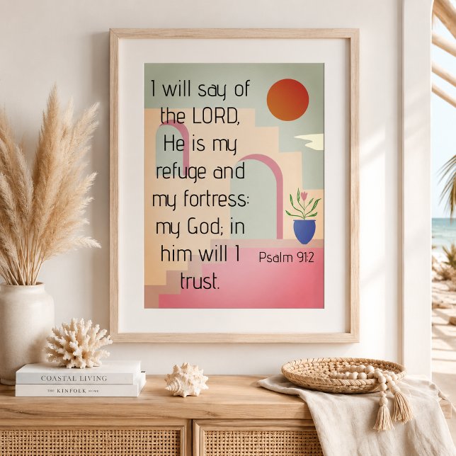 Han är min tillflykt Psaltaren 91 Bibelvers Poster (Skapare uppladdad)