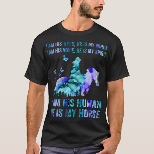 Han är min Underbara gåva till Horse Lovers presen T Shirt (Framsida)