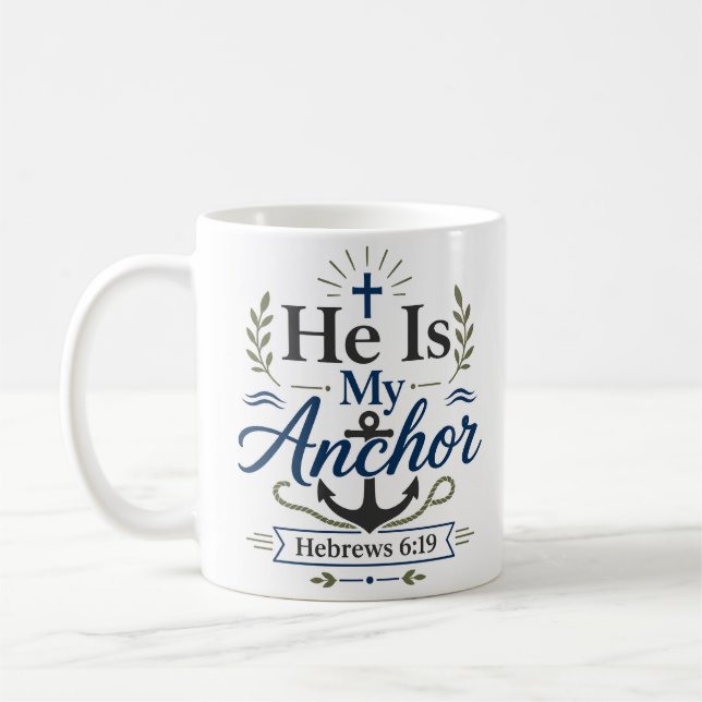 Han Är Mitt Ankare Daglig Tro Andakt Kaffemugg (Vänster)