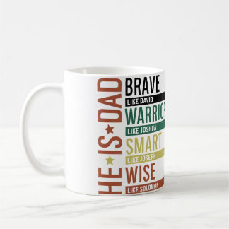 Han Är Pappa Modig Som David Krigare Tro Jesus Kri Kaffemugg