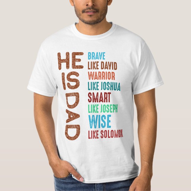 Han är Pappa, Modig som David T Shirt (Framsida)