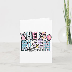 Han är reis Jesus Christian Påsk Kids Women Girl Kort