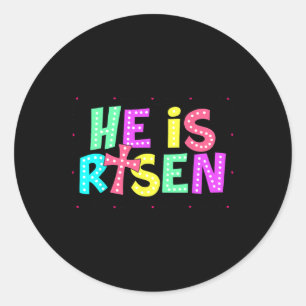 Han är reiserad Jesus Christian Påsk Kids Runt Klistermärke