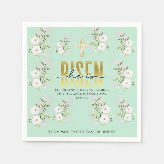 Han är Religiösa Christian Quote Mint Påsk Pappersservett (Framsidan)