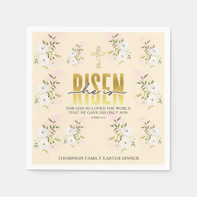 Han är Religiösa Christian Quote Sand Påsk Pappersservett (Framsidan)