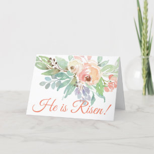 Han är Risen Blommigt Christian Påsk Helgkort