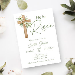 Han är Risen Blommigt Kor Church Påsk Service Inbjudningar