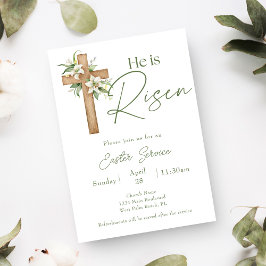 Han är Risen Blommigt Kor Church Påsk Service Inbjudningar