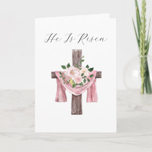 Han är Risen Blommigt Kor Religiösa Påsk Helgkort