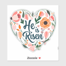 Han är Risen Boho Christian Heart Motif-inspiratio Klistermärken
