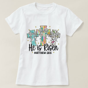 Han är Risen Christian Påsk Bible Verse T Shirt