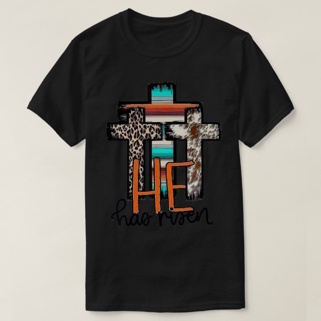 Han är Risen Christian Påsk Lycklig Eater Day Wome T Shirt (Design framsida)
