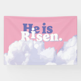 Han är Risen Clouds Påsk Banner