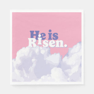 Han är Risen Clouds Påsk Napkins Pappersservett