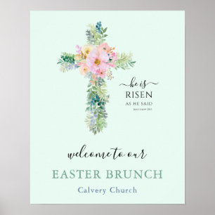 Han är Risen Greenery Kor Påsk Brunch Poster
