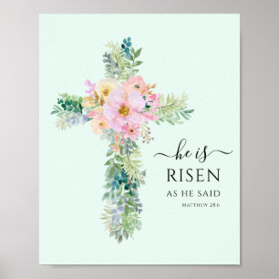 Han är Risen Grey Watercolor Kor Poster
