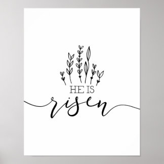 Han är Risen Hand plockade Påsk Art Poster