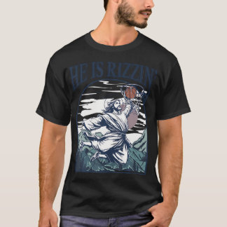 Han är Risen Jesus Christian Faith Religiösa Baske T Shirt