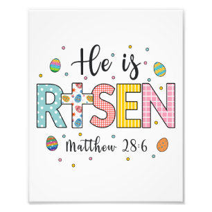 Han är Risen Jesus Christian Glad påsk Fototryck
