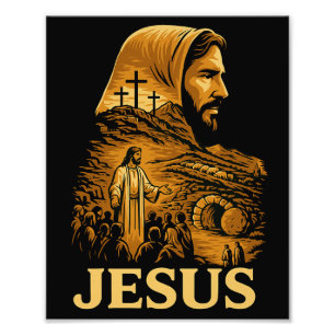 Han är Risen Jesus Christian Glad påsk Fototryck