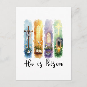Han är Risen Jesus Christian Glad påsk Helg Vykort