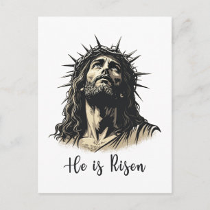 Han är Risen Jesus Christian Glad påsk Helg Vykort